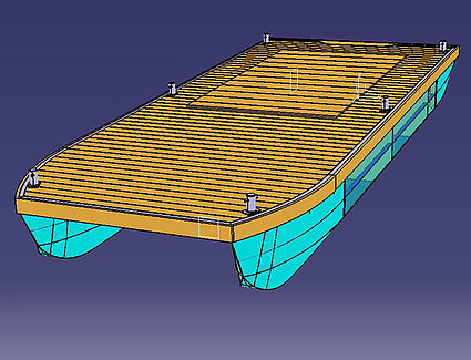 CATIA V5 R22 3D – Catamaran, basic ship