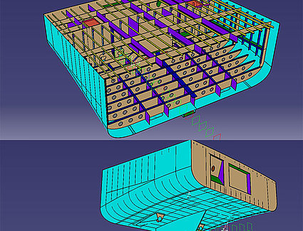 CATIA V5 R22 3D – Oil recovery vessel, section